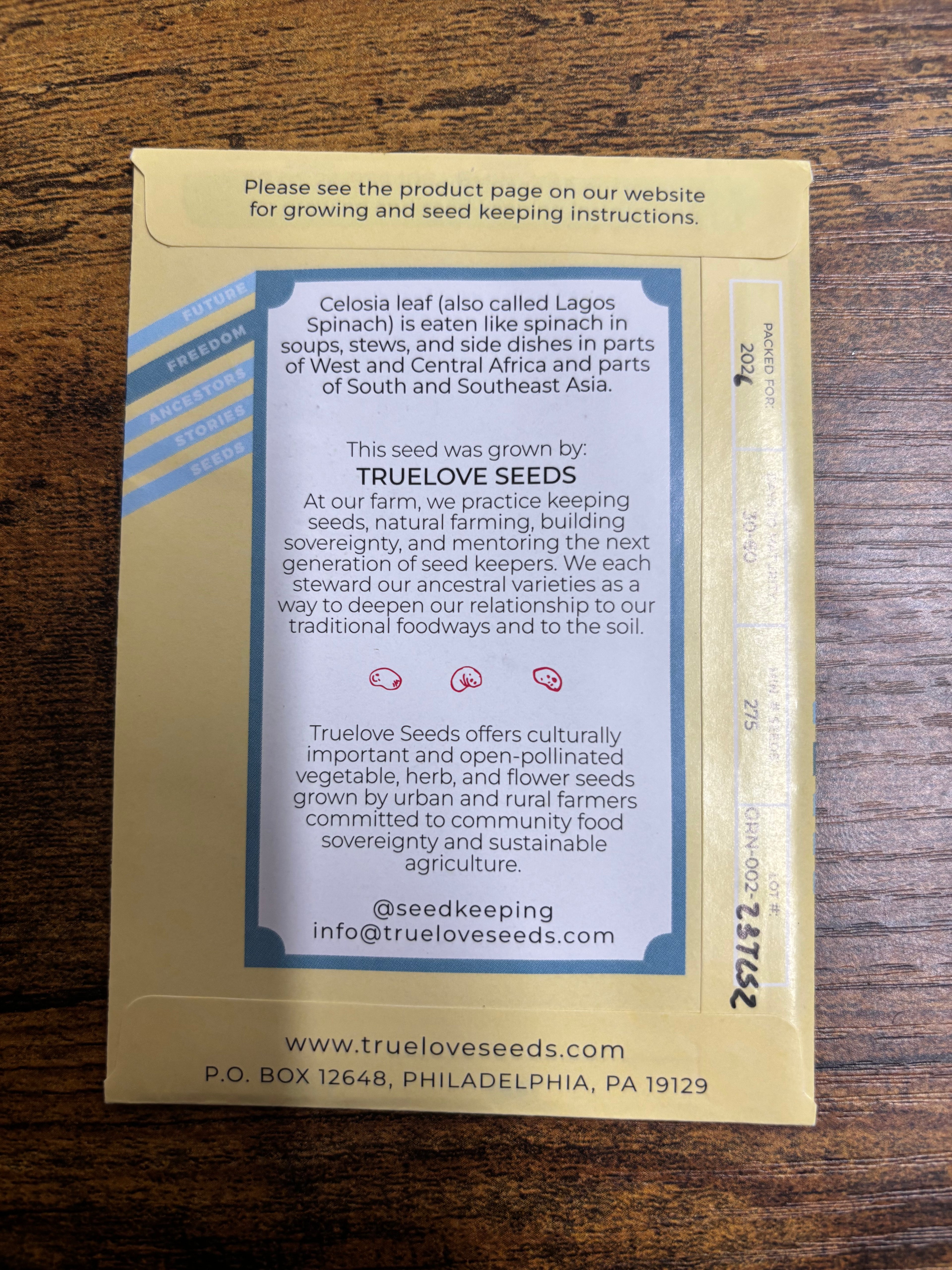 Efo Shoko (Lagos Spinach) Seeds